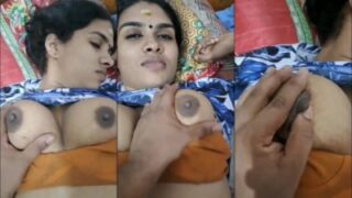 Tamilselvi Brown Bra Kazhati Boobs Nipple Pidithen